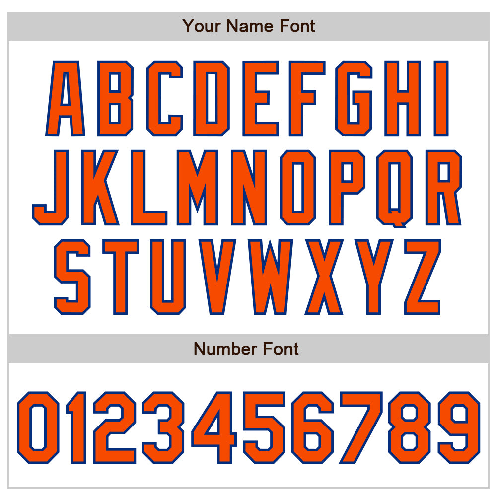 Custom White Orange-Royal 3 Colors Arm Shapes Authentic Baseball Jersey - Sky-Custom