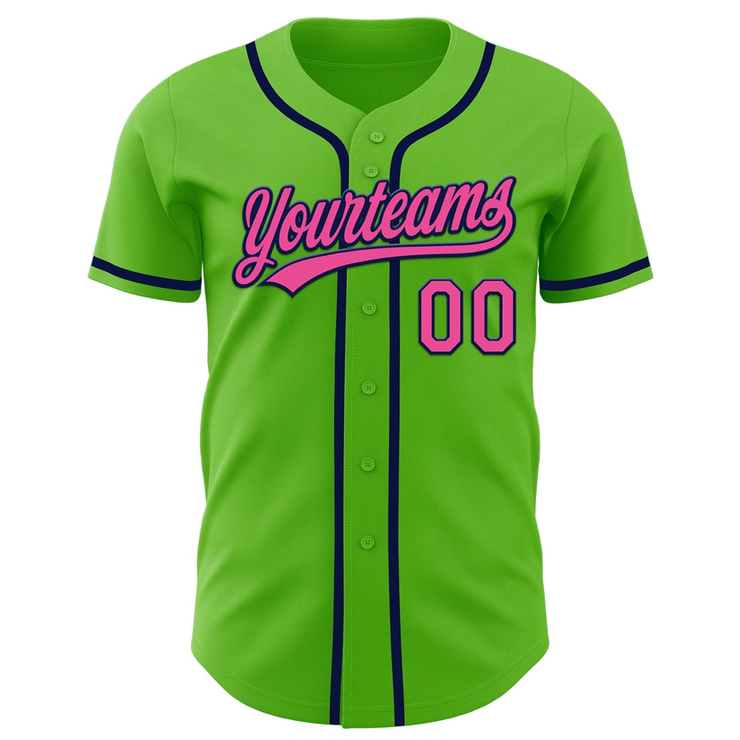 Custom Aurora Green Pink-Navy Authentic Baseball Jersey - Sky-Custom