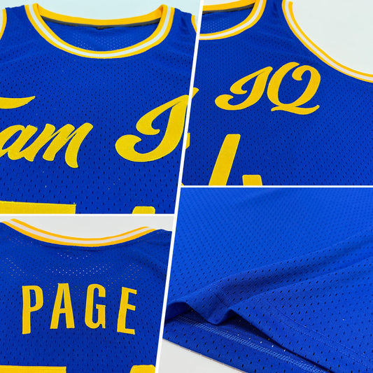 Custom Royal Gold-White Authentic Throwback Basketball Jersey - Sky-Custom