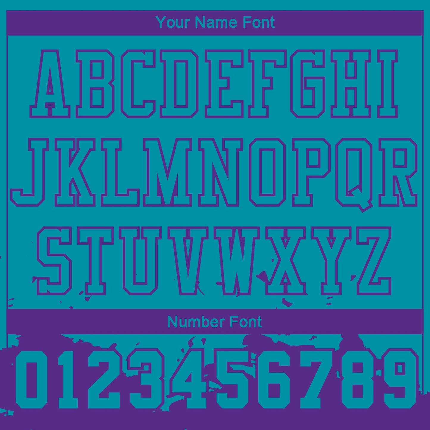 Custom Teal Purple Color Splash Round Neck Sublimation Basketball Suit Jersey - Sky-Custom