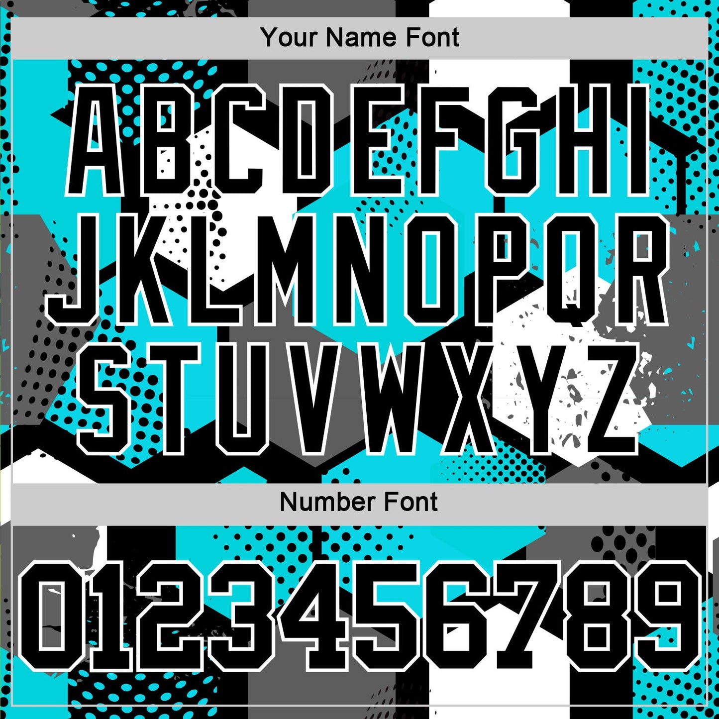 Custom Aqua Black-White Geometric Shape Round Neck Sublimation Basketball Suit Jersey - Sky-Custom
