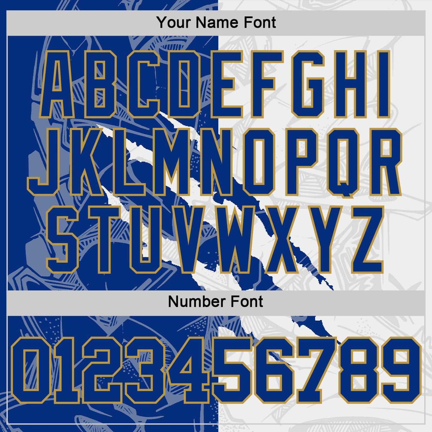 Custom Graffiti Pattern Royal White-Old Gold Scratch Round Neck Sublimation Basketball Suit Jersey - Sky-Custom