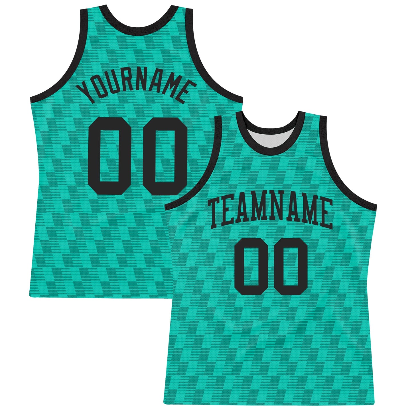 Custom Teal White Line Round Neck Sublimation Basketball Suit Jersey - Sky-Custom