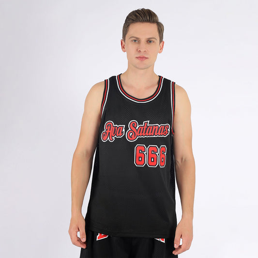 Custom Black Red-White Authentic Throwback Basketball Jersey - Sky-Custom