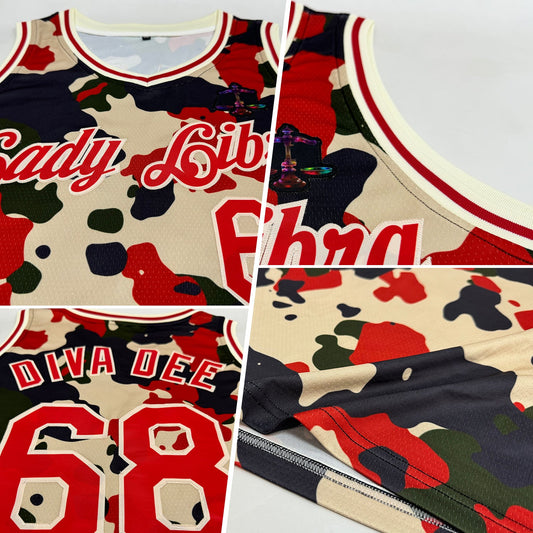 Custom Camo Red-Cream 3D Authentic Salute To Service Basketball Jersey - Sky-Custom