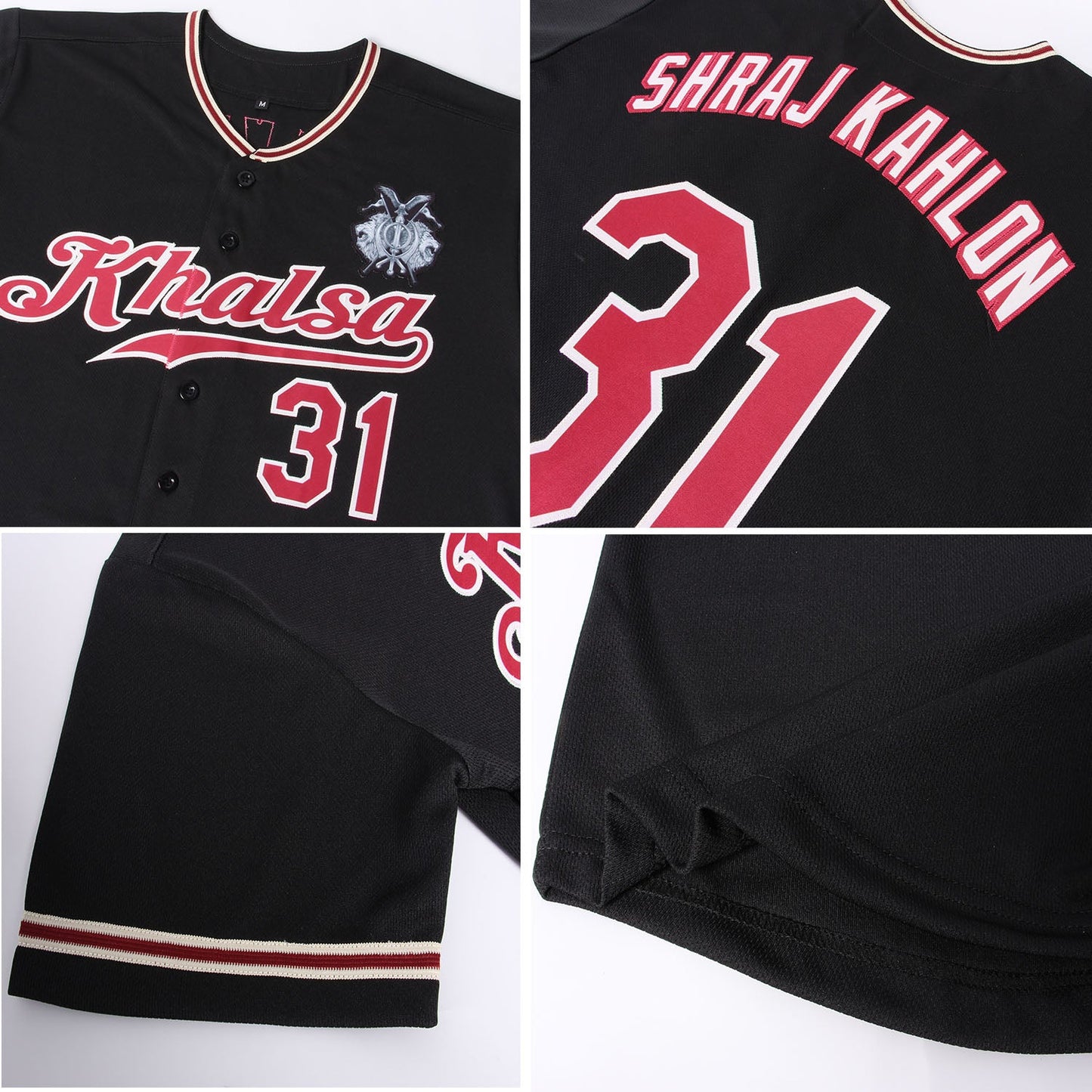 Custom Black Crimson-City Cream Authentic Baseball Jersey - Sky-Custom