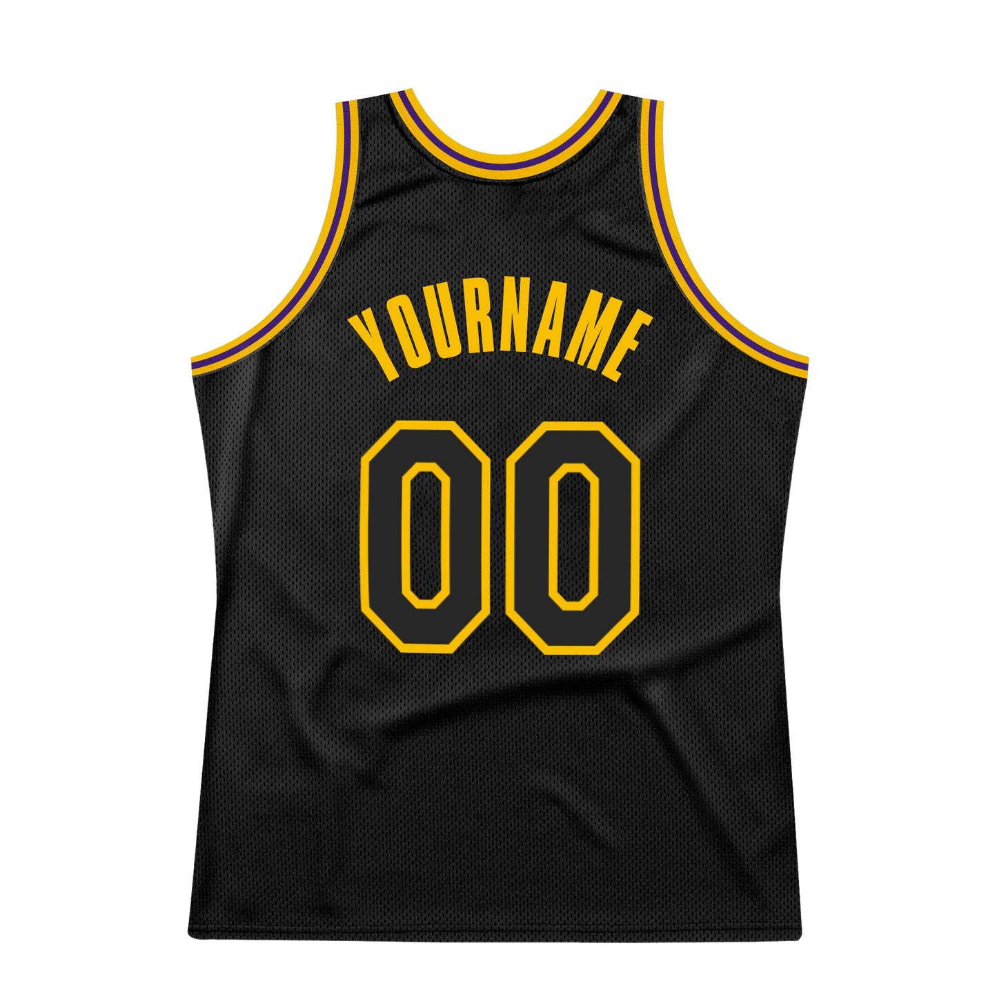 Custom Black Black Gold-Purple Authentic Throwback Basketball Jersey - Sky-Custom