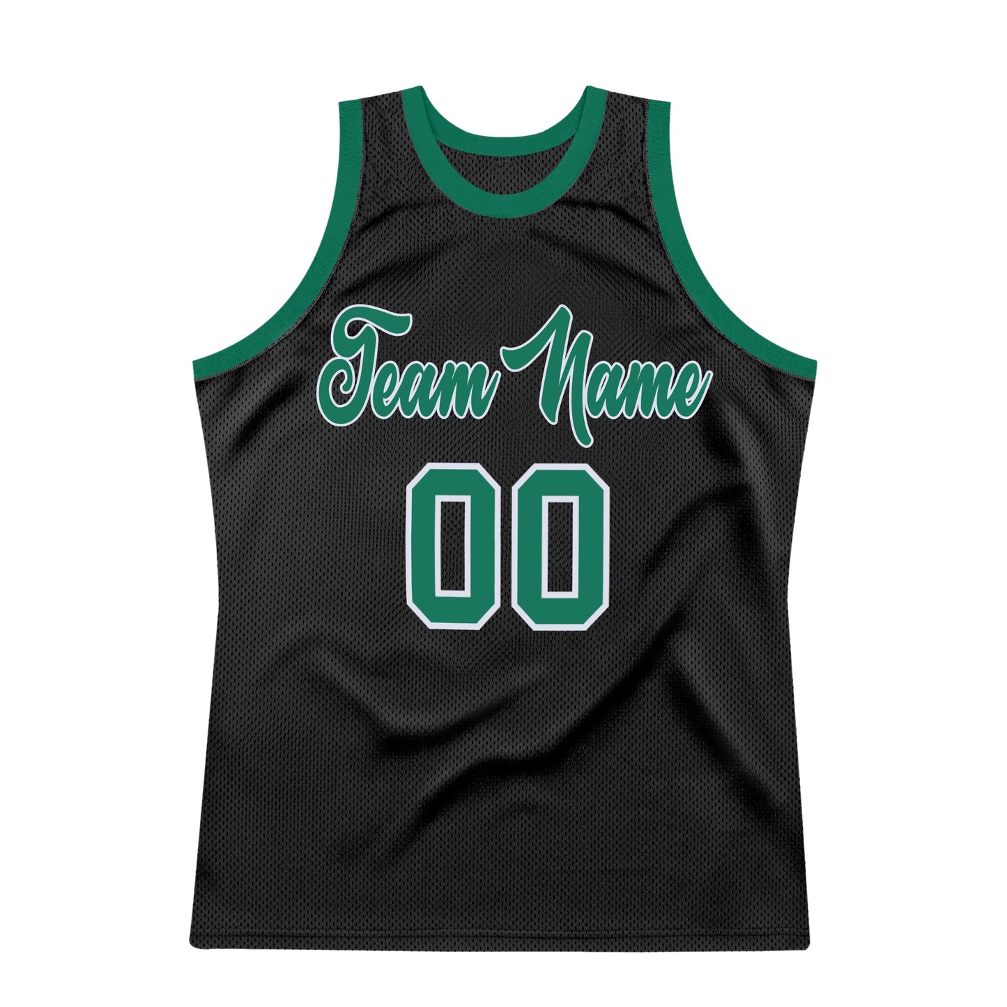 Custom Black Kelly Green-White Authentic Throwback Basketball Jersey - Sky-Custom