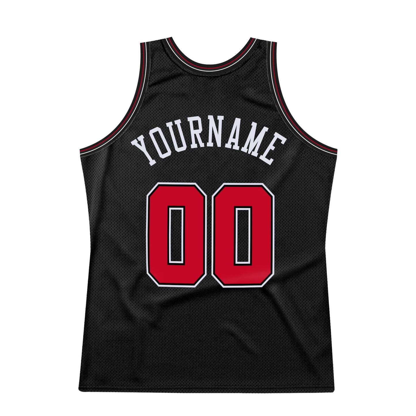 Custom Black Red-White Authentic Throwback Basketball Jersey - Sky-Custom