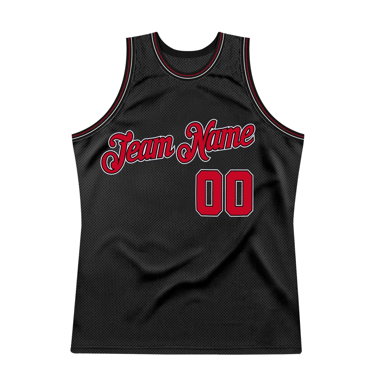 Custom Black Red-White Authentic Throwback Basketball Jersey - Sky-Custom
