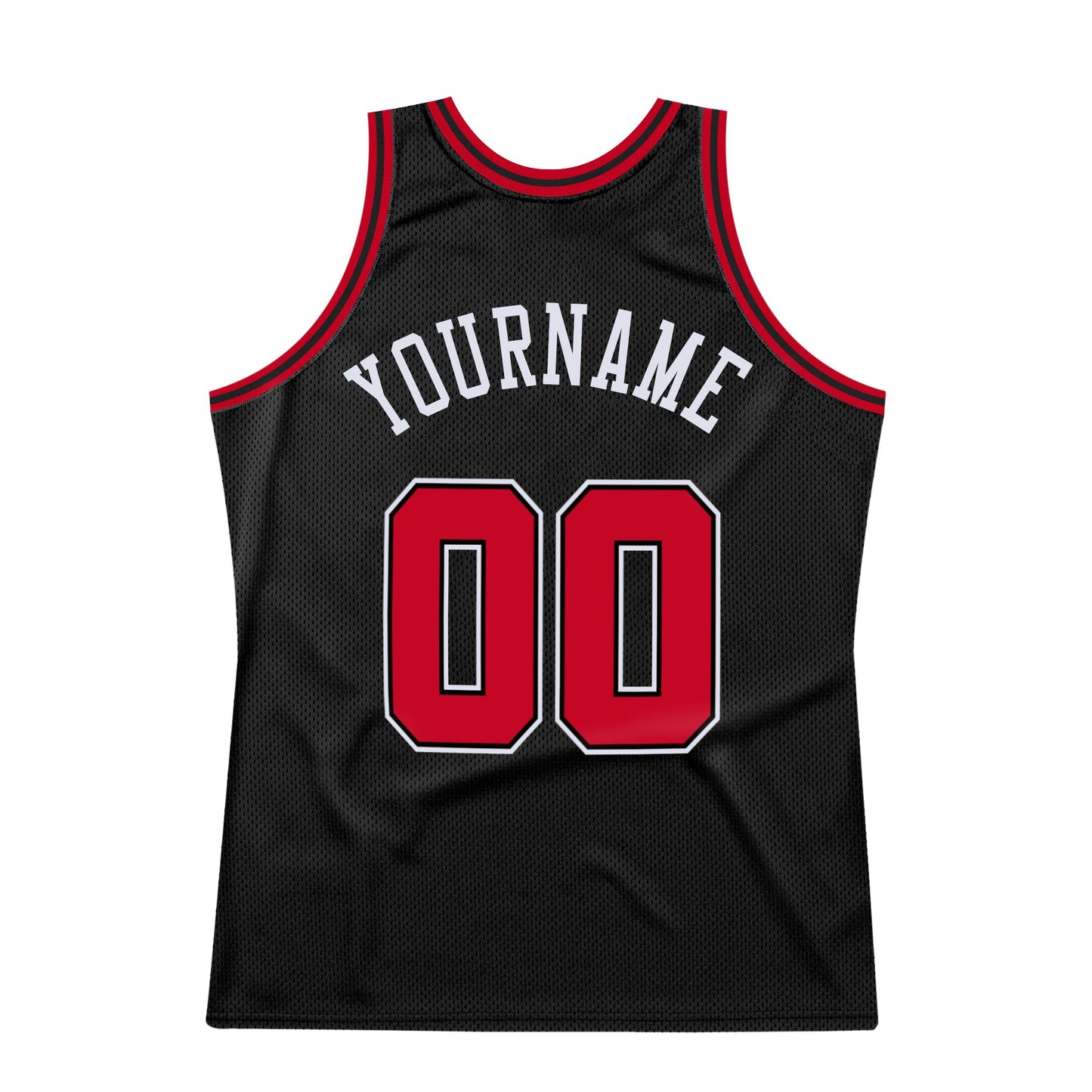 Custom Black Red-White Authentic Throwback Basketball Jersey - Sky-Custom