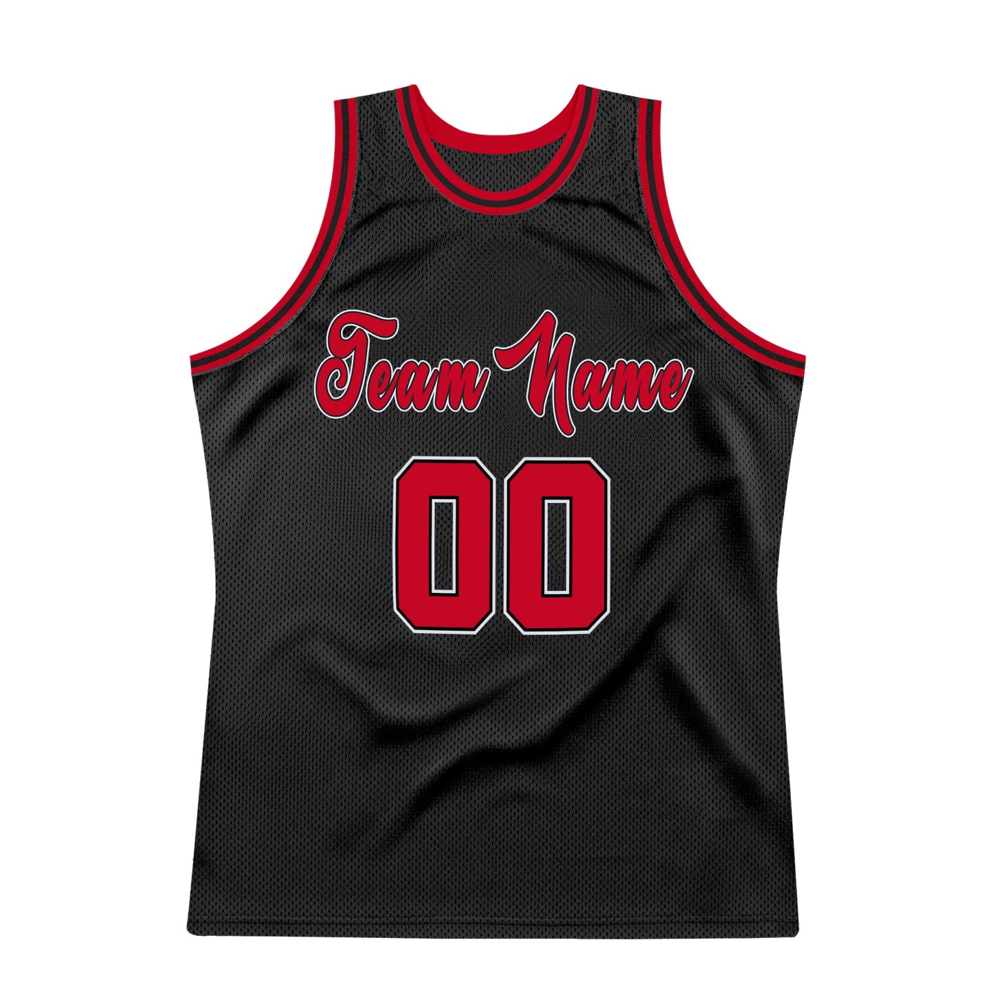 Custom Black Red-White Authentic Throwback Basketball Jersey - Sky-Custom