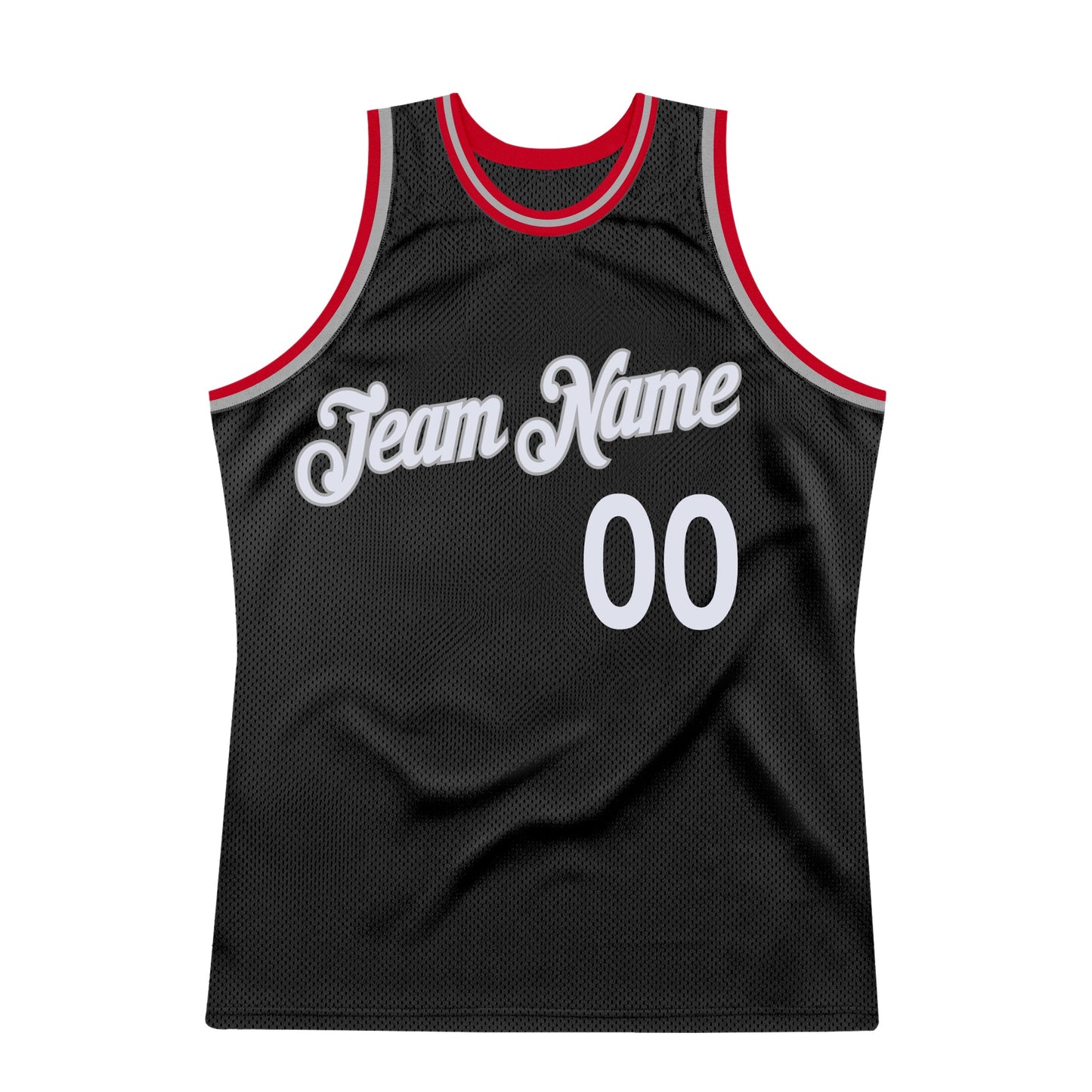 Custom Black White-Red Authentic Throwback Basketball Jersey - Sky-Custom