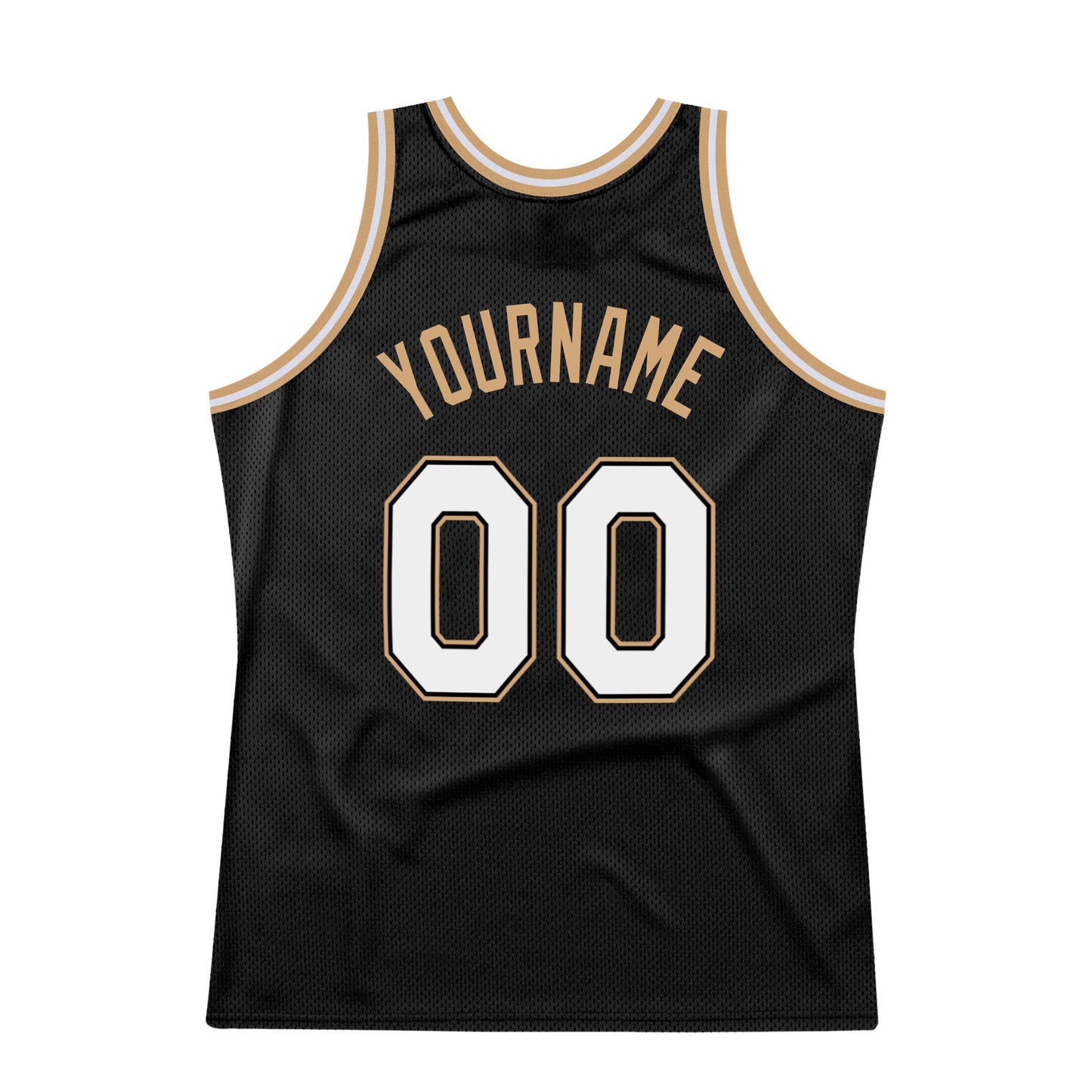 Custom Black White-Old Gold Authentic Throwback Basketball Jersey - Sky-Custom