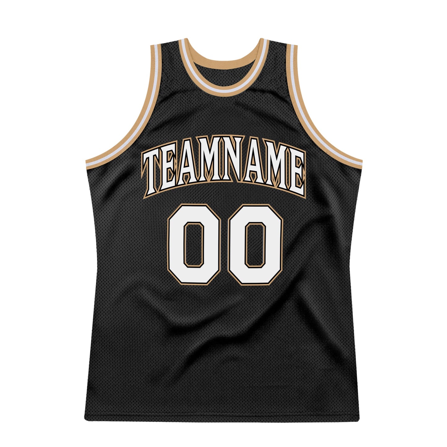 Custom Black White-Old Gold Authentic Throwback Basketball Jersey - Sky-Custom