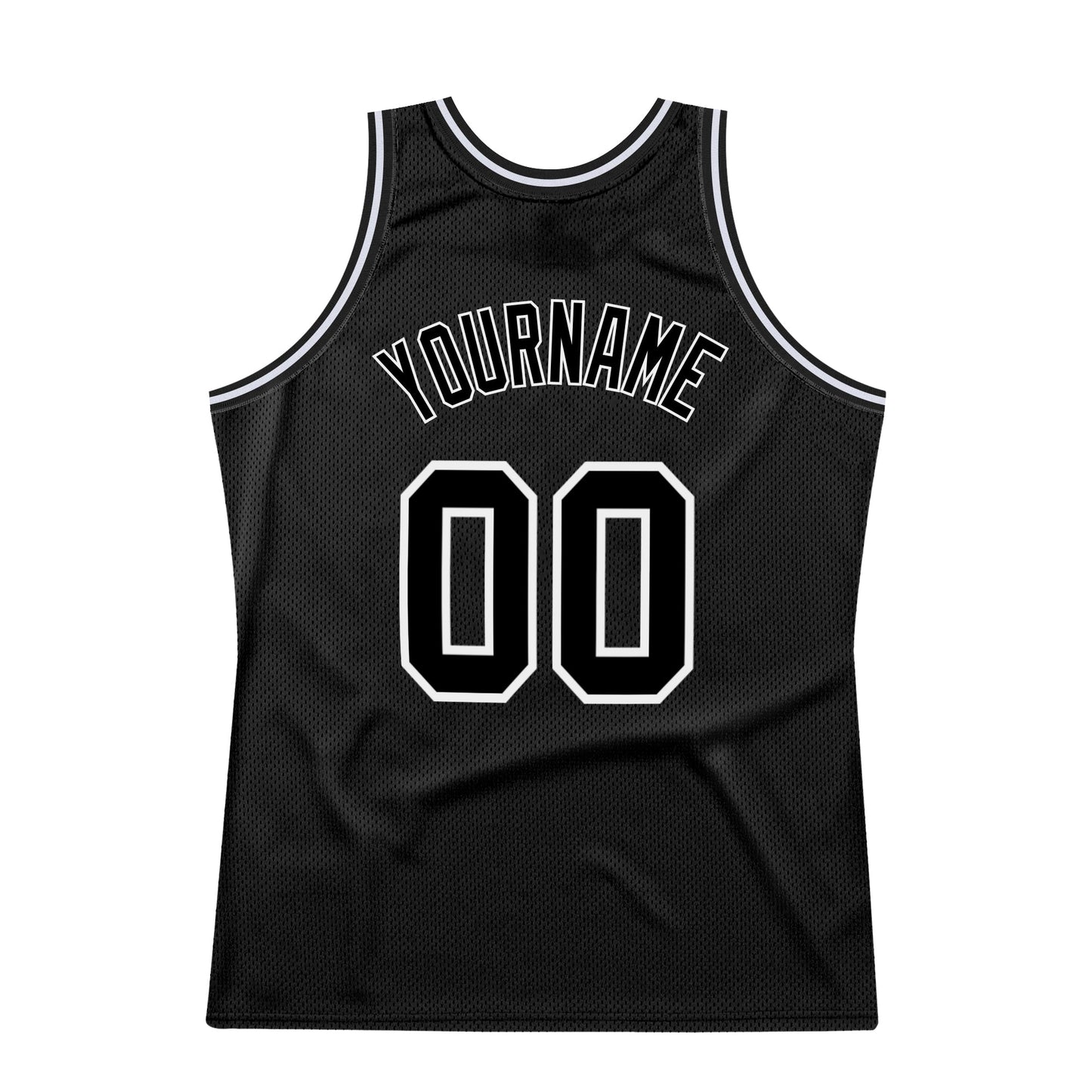 Custom Black Black-White Authentic Throwback Basketball Jersey - Sky-Custom