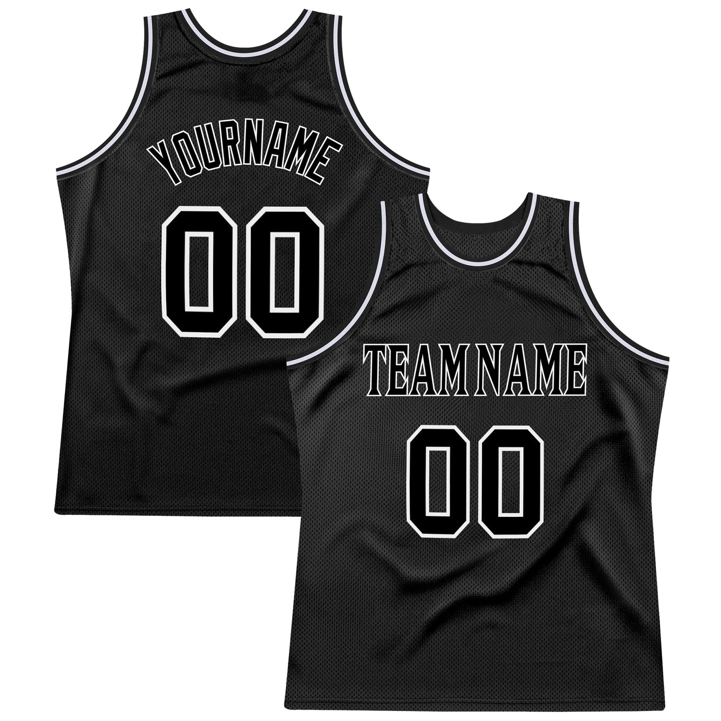 Custom Black Black-White Authentic Throwback Basketball Jersey - Sky-Custom