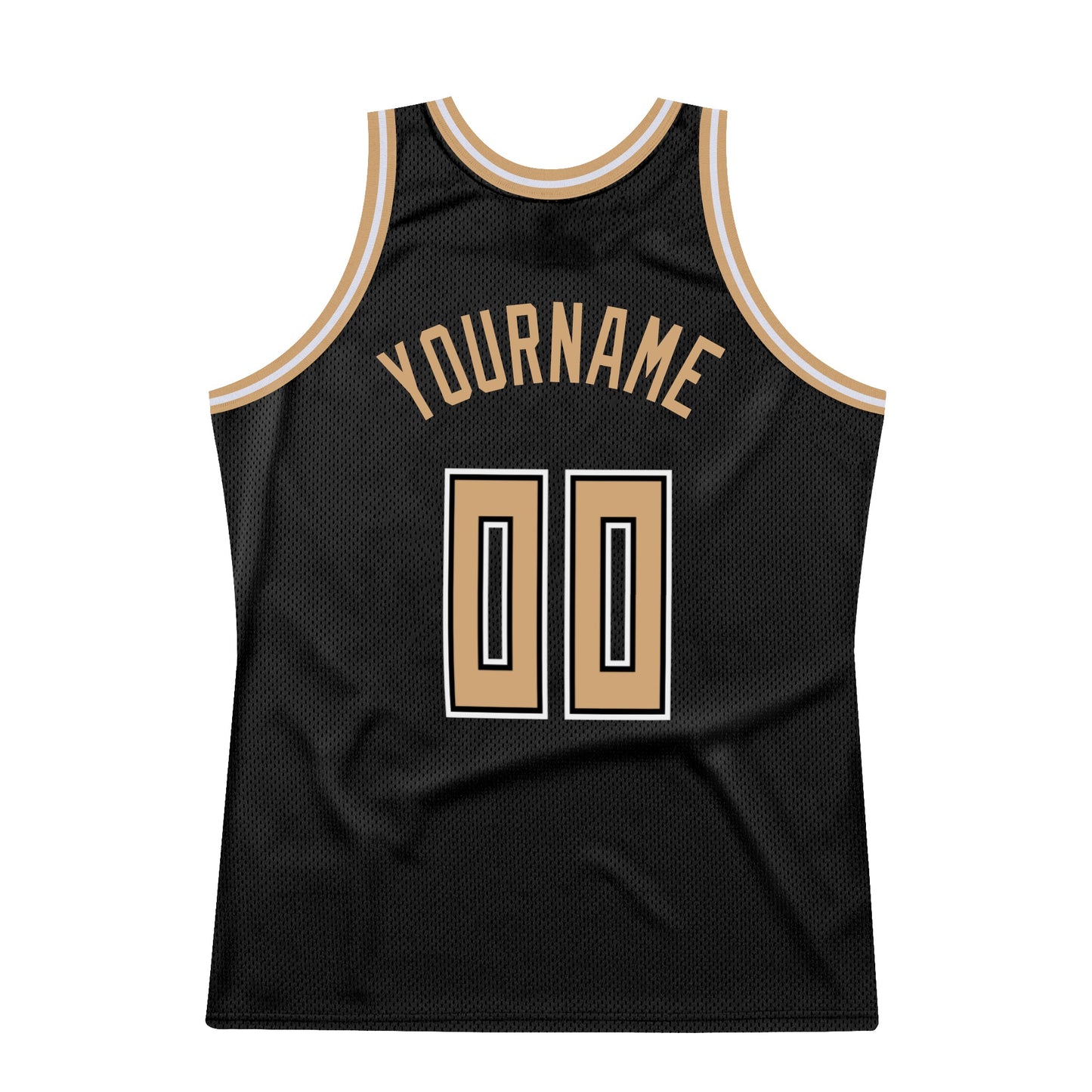 Custom Black Old Gold-White Authentic Throwback Basketball Jersey - Sky-Custom