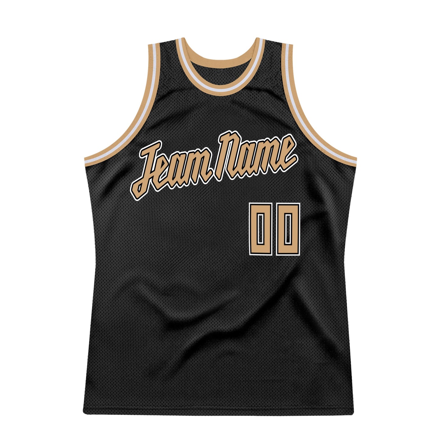 Custom Black Old Gold-White Authentic Throwback Basketball Jersey - Sky-Custom
