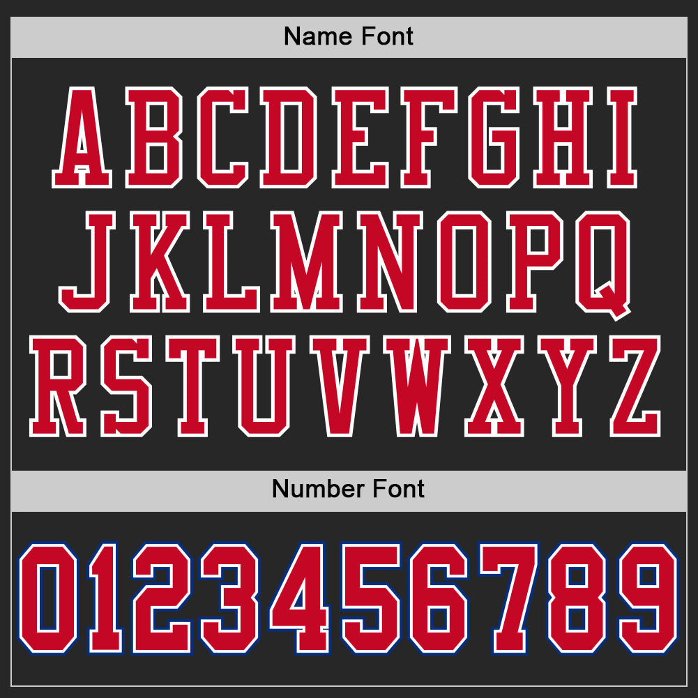 Custom Black Red-Royal Mesh Authentic Throwback Football Jersey - Sky-Custom