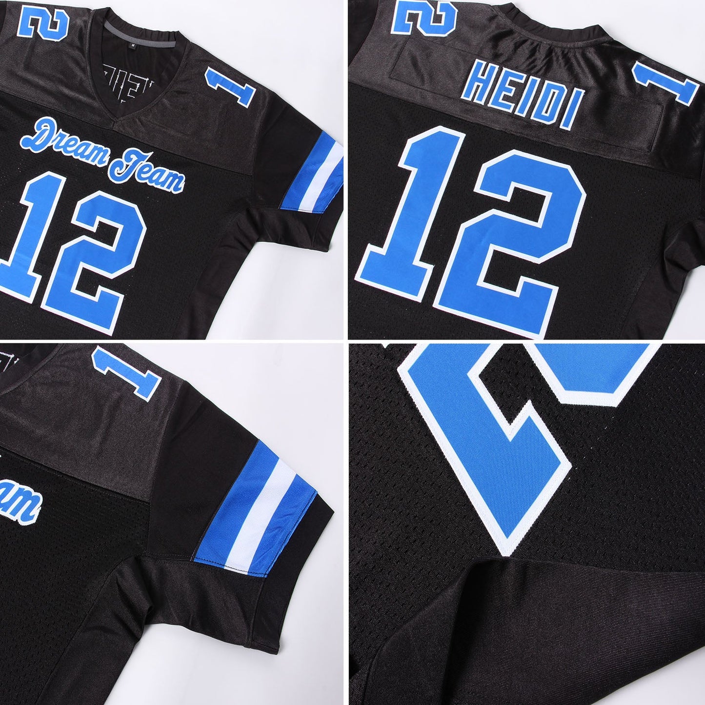 Custom Black Royal-White Mesh Authentic Football Jersey - Sky-Custom