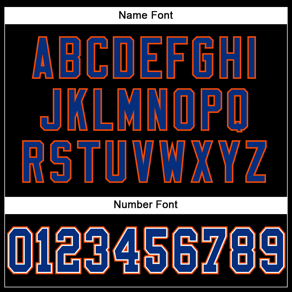 Custom Black Royal-Orange Mesh Authentic Football Jersey - Sky-Custom