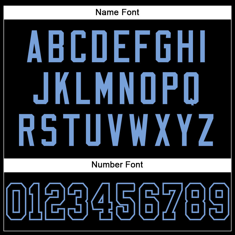 Custom Black Black-Light Blue Mesh Authentic Football Jersey - Sky-Custom