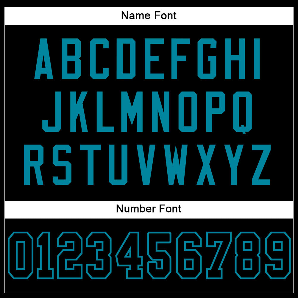 Custom Black Black-Teal Mesh Authentic Football Jersey - Sky-Custom