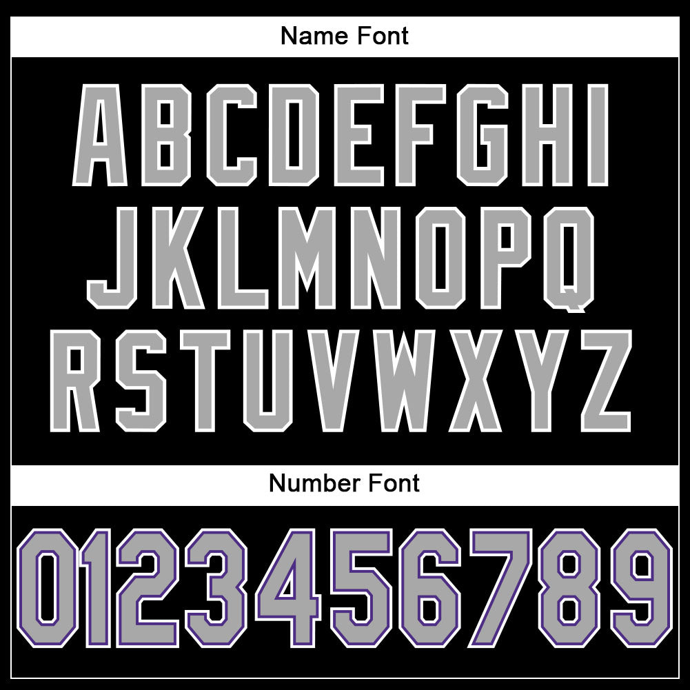 Custom Black Gray-Purple Mesh Authentic Football Jersey - Sky-Custom