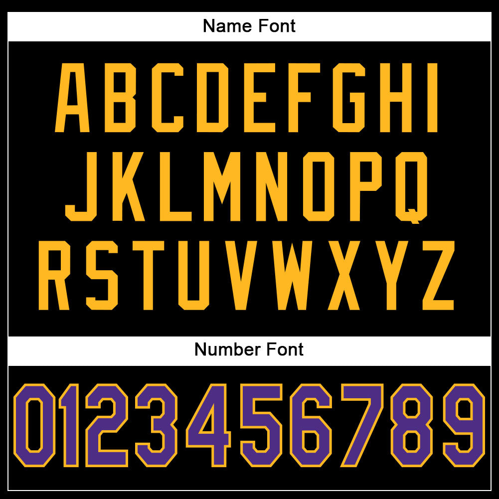 Custom Black Purple-Gold Mesh Authentic Football Jersey - Sky-Custom