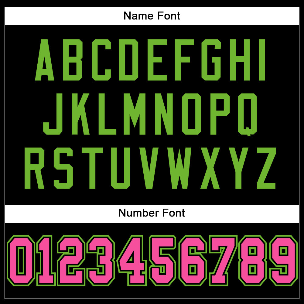 Custom Black Pink-Neon Green Mesh Authentic Football Jersey - Sky-Custom