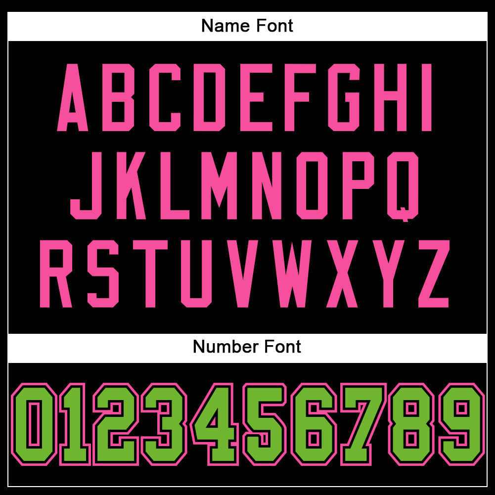 Custom Black Neon Green-Pink Mesh Authentic Football Jersey - Sky-Custom