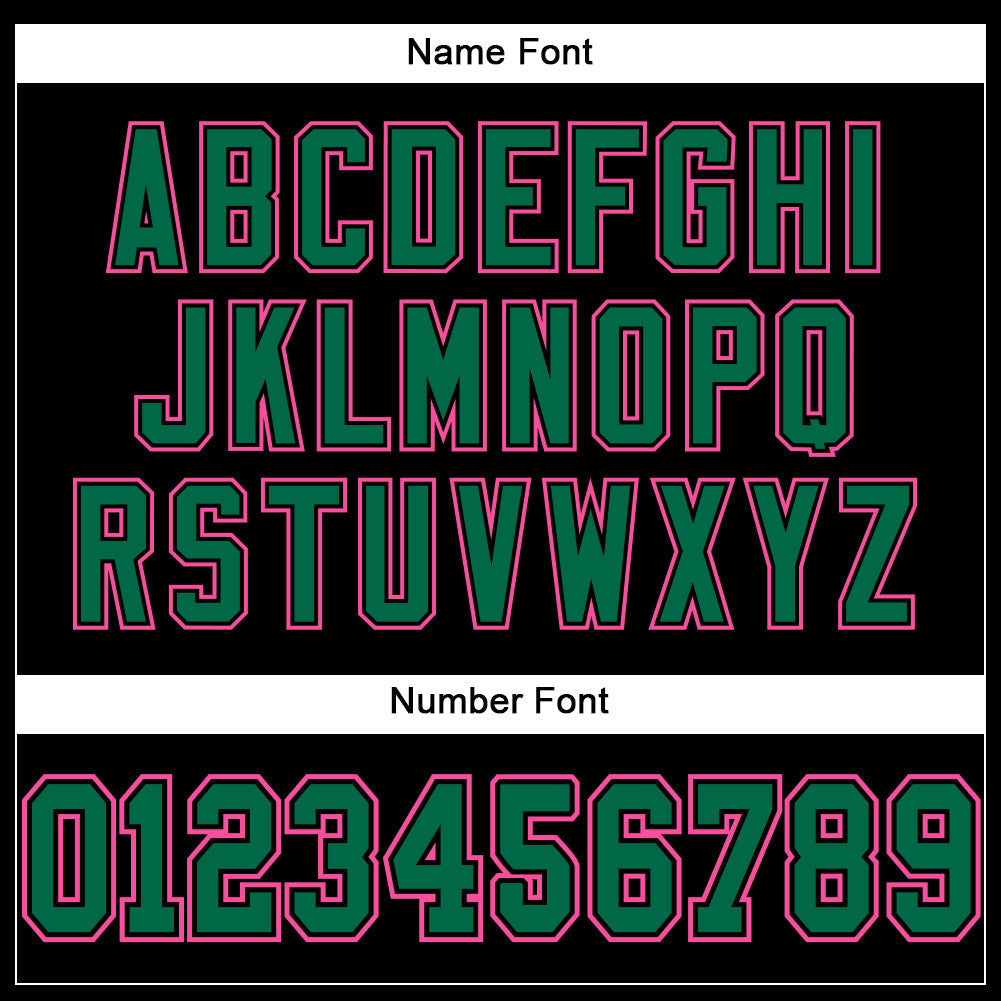 Custom Black Kelly Green-Pink Mesh Authentic Football Jersey - Sky-Custom