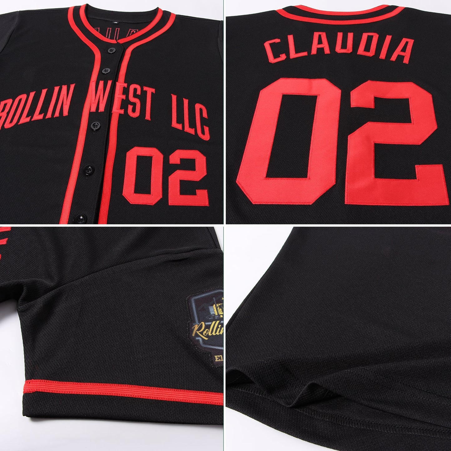Custom Black Red Authentic Baseball Jersey - Sky-Custom