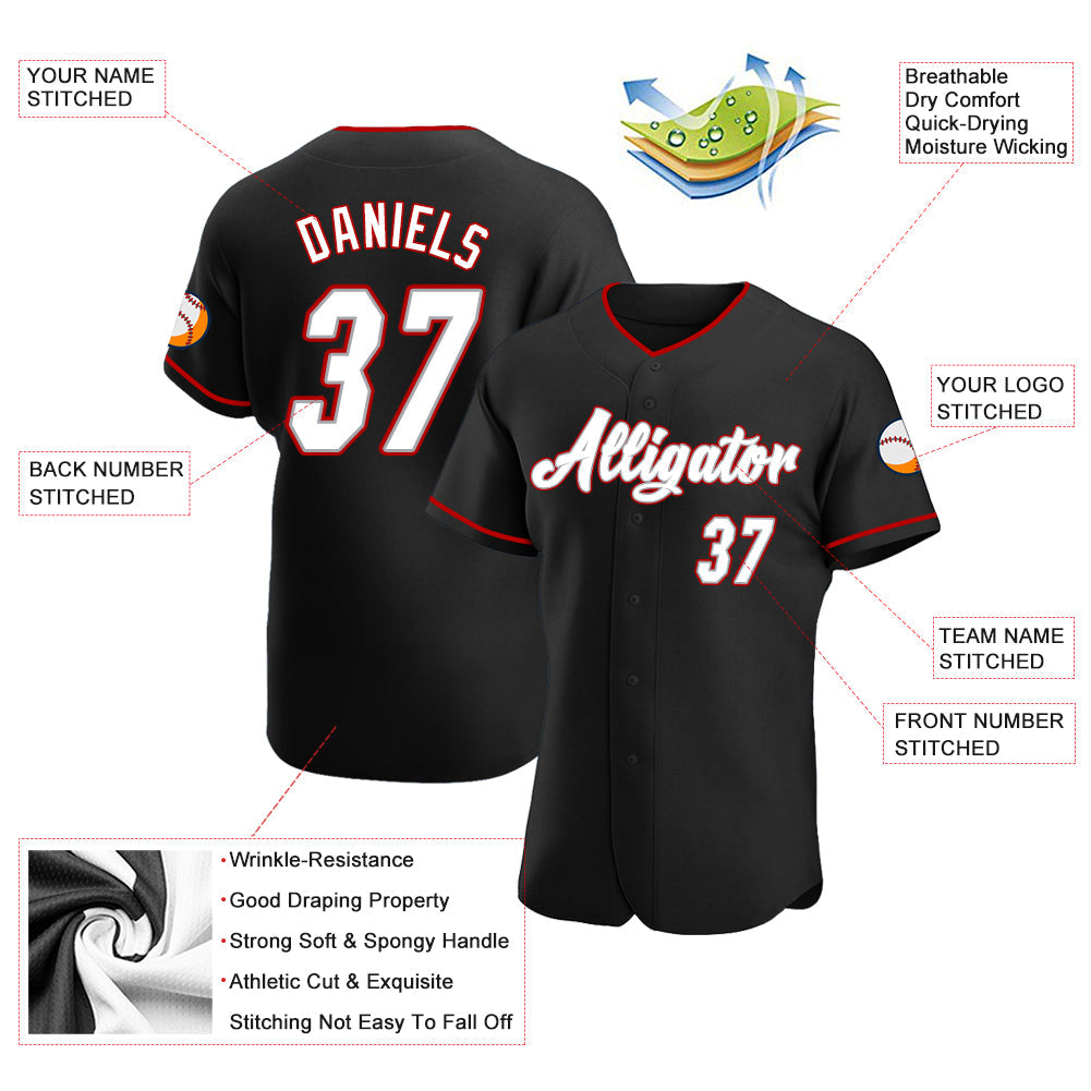 Custom Black White-Gray Authentic Baseball Jersey - Sky-Custom