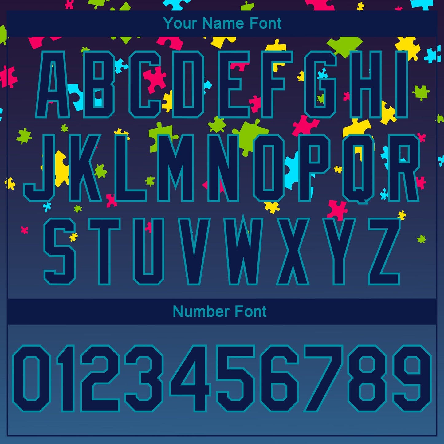 Custom Black Navy-Teal 3D Pattern Design Autism Awareness Puzzle Pieces Authentic Basketball Jersey - Sky-Custom