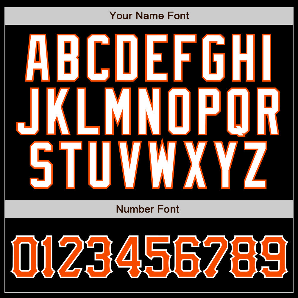 Custom Black Orange Pinstripe Orange-White Authentic Baseball Jersey - Sky-Custom