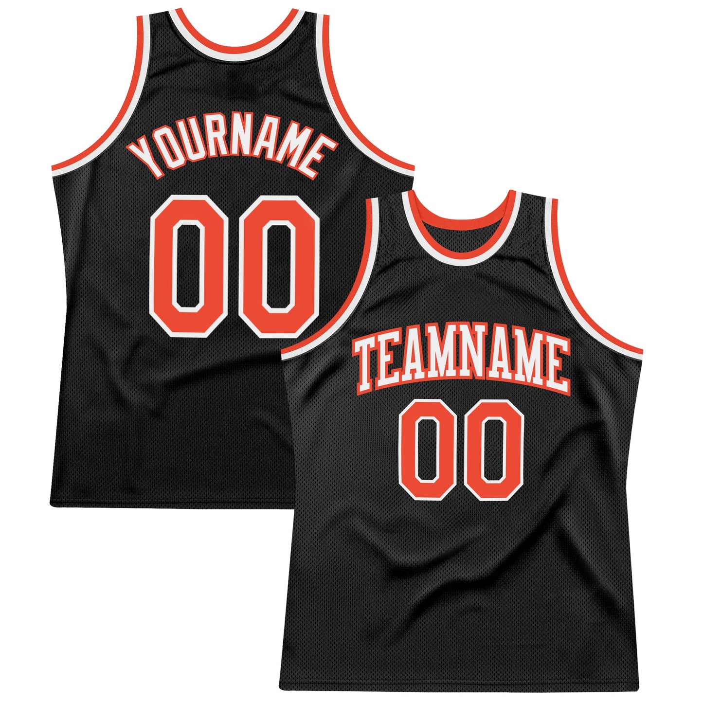 Custom Black Orange-White Authentic Throwback Basketball Jersey - Sky-Custom