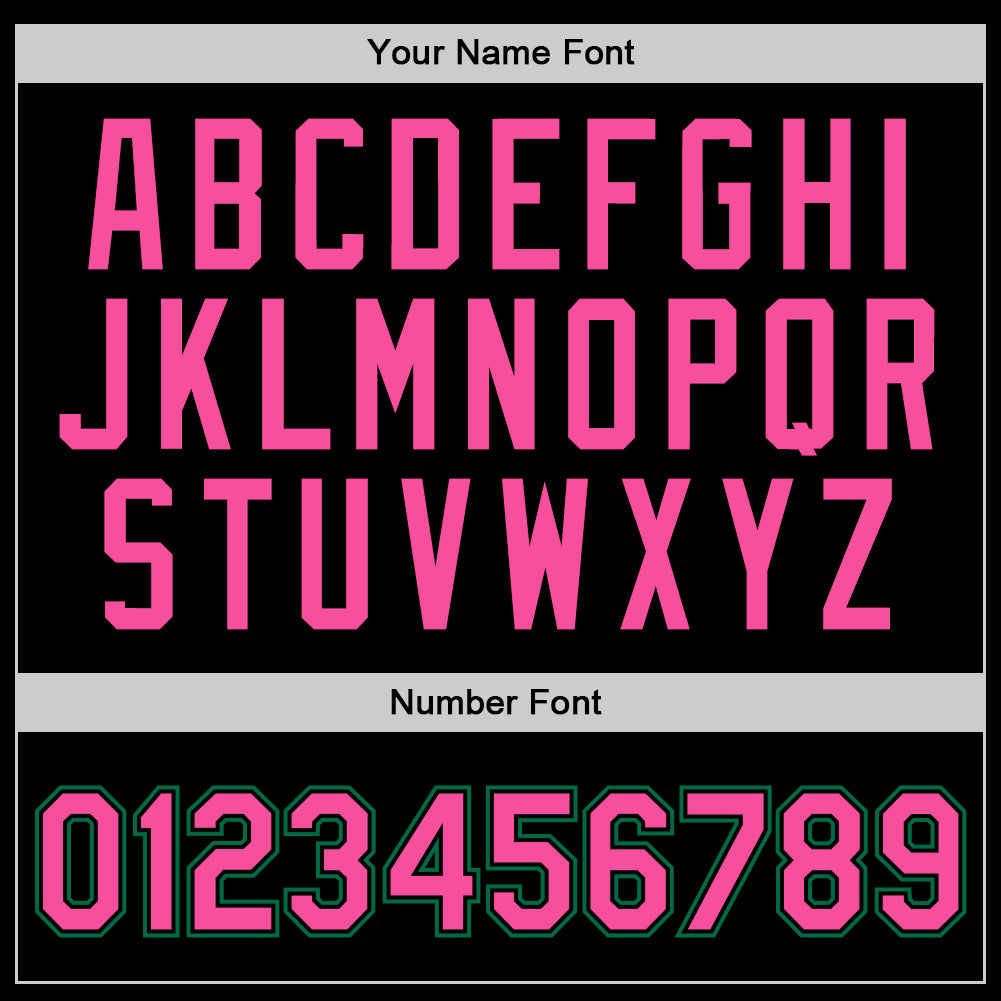 Custom Black Pink-Kelly Green Authentic Throwback Basketball Jersey - Sky-Custom