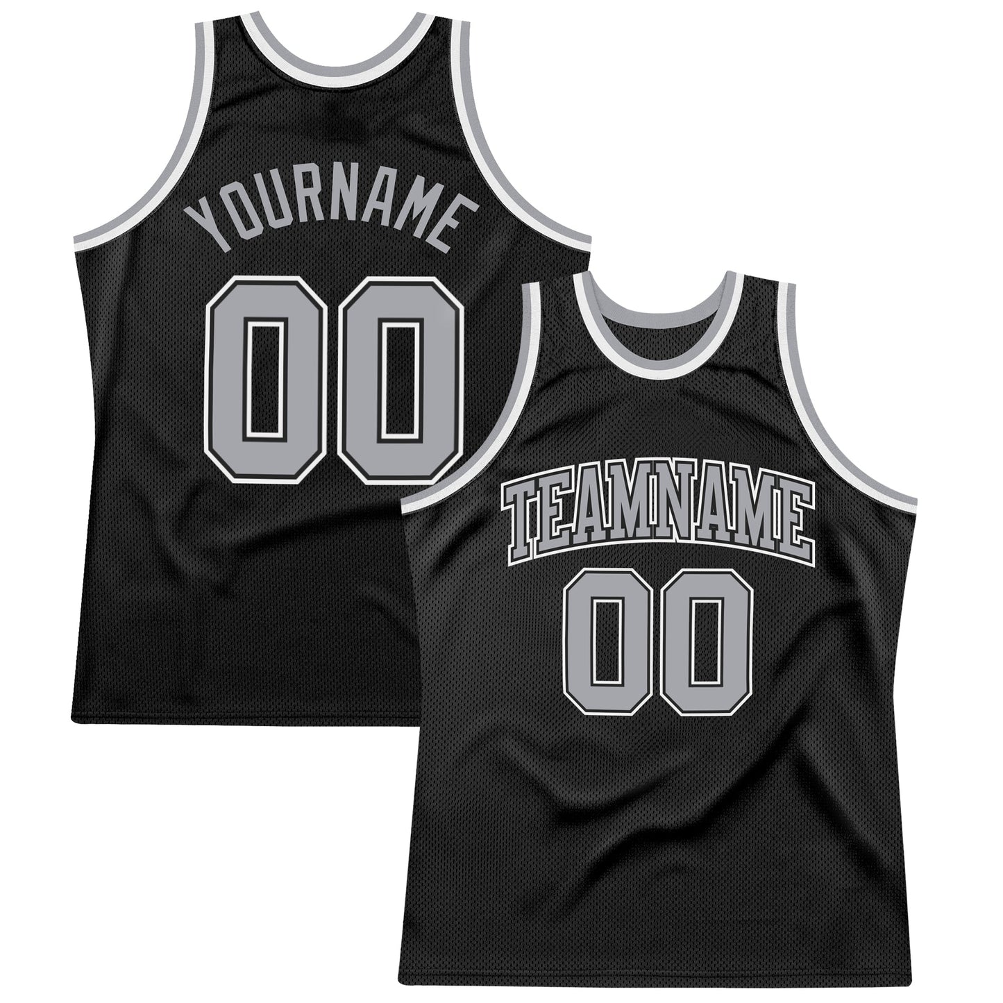 Custom Black Gray-White Authentic Throwback Basketball Jersey - Sky-Custom