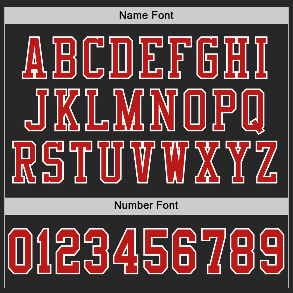 Custom Black Fire Red-White Mesh Authentic Football Jersey - Sky-Custom