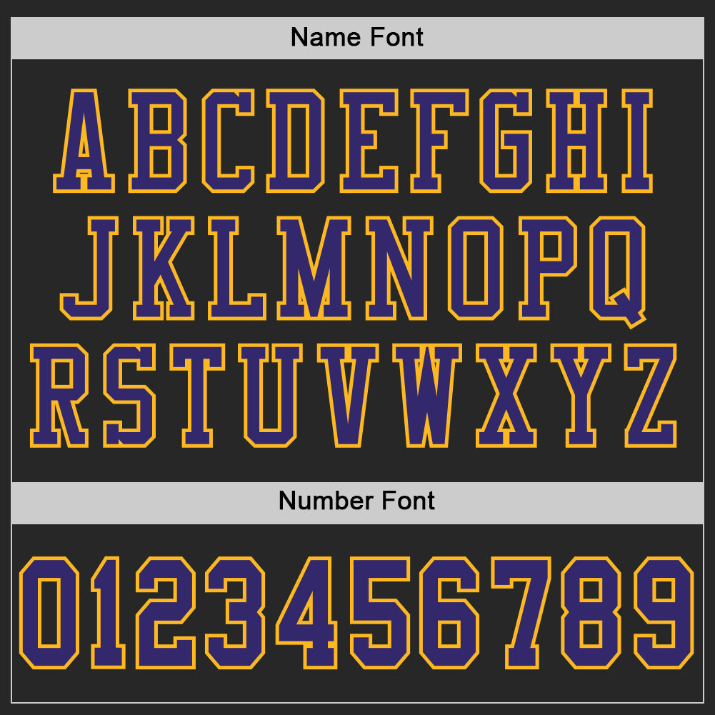 Custom Black Purple-Gold Mesh Authentic Football Jersey - Sky-Custom