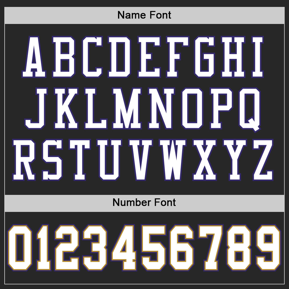 Custom Black White Old Gold-Purple Mesh Authentic Football Jersey - Sky-Custom