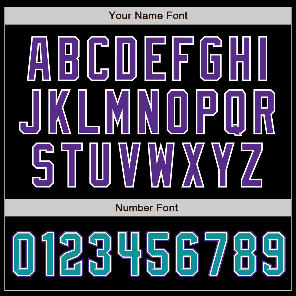 Custom Black Teal-Purple Authentic Baseball Jersey - Sky-Custom