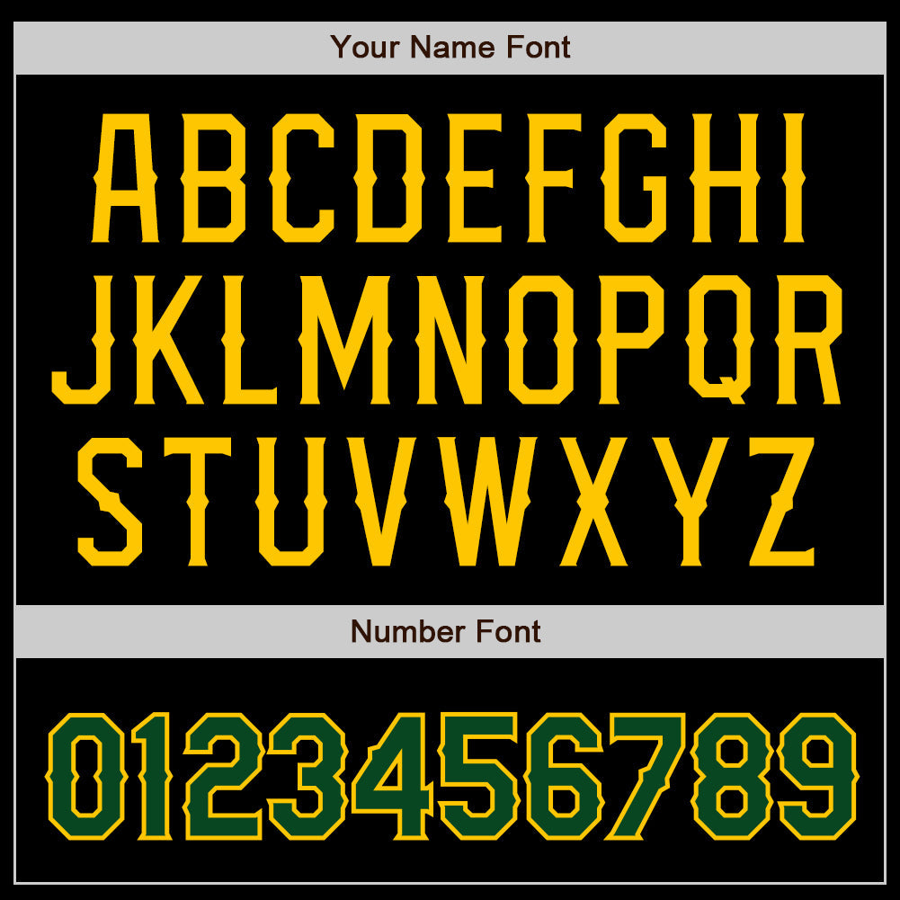 Custom Black Green-Gold Authentic Baseball Jersey - Sky-Custom
