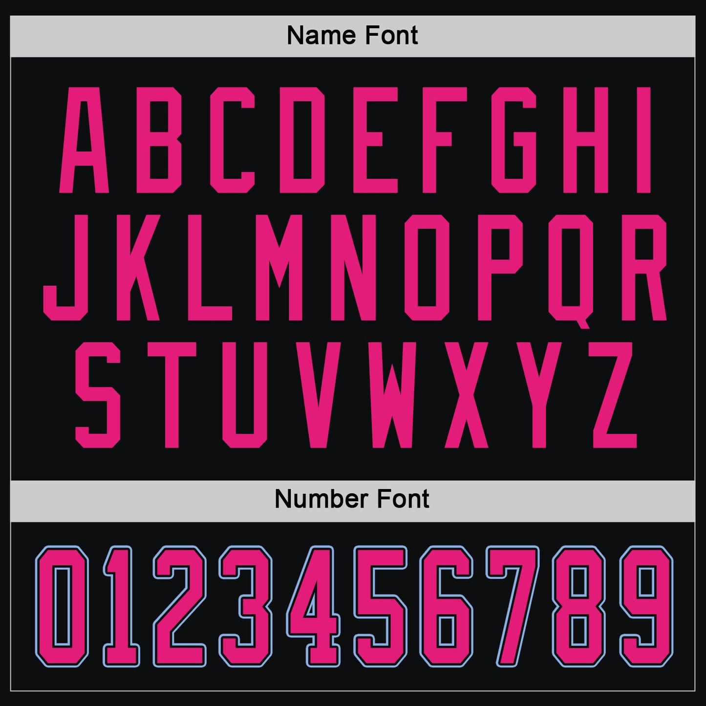 Custom Black Hot Pink-Light Blue Hockey Jersey - Sky-Custom