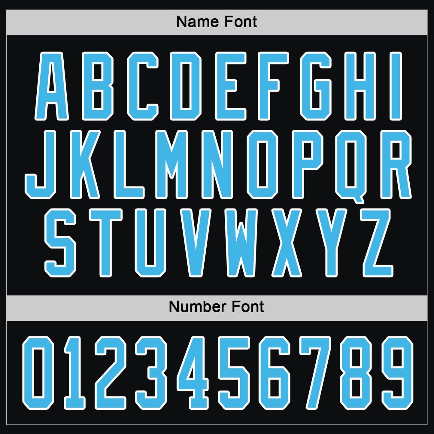 Custom Black Sky Blue-White Hockey Jersey - Sky-Custom