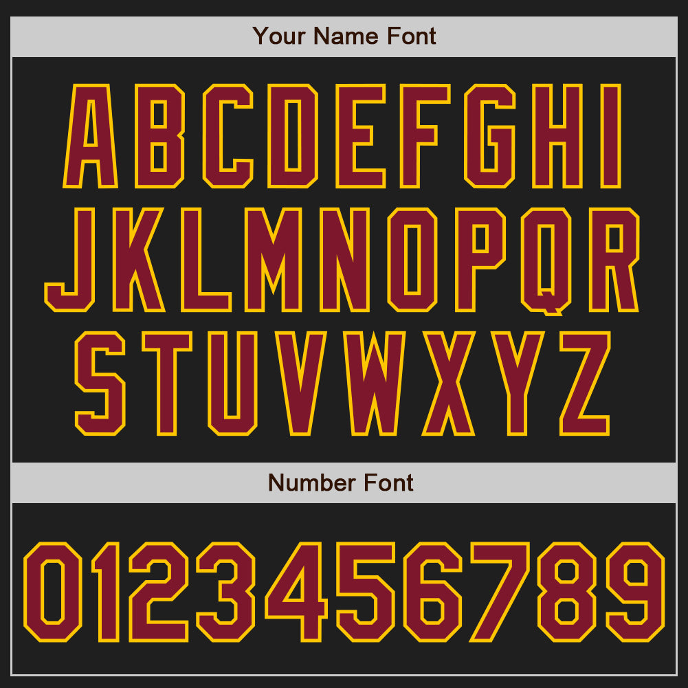 Custom Black Crimson-Gold Authentic Baseball Jersey - Sky-Custom
