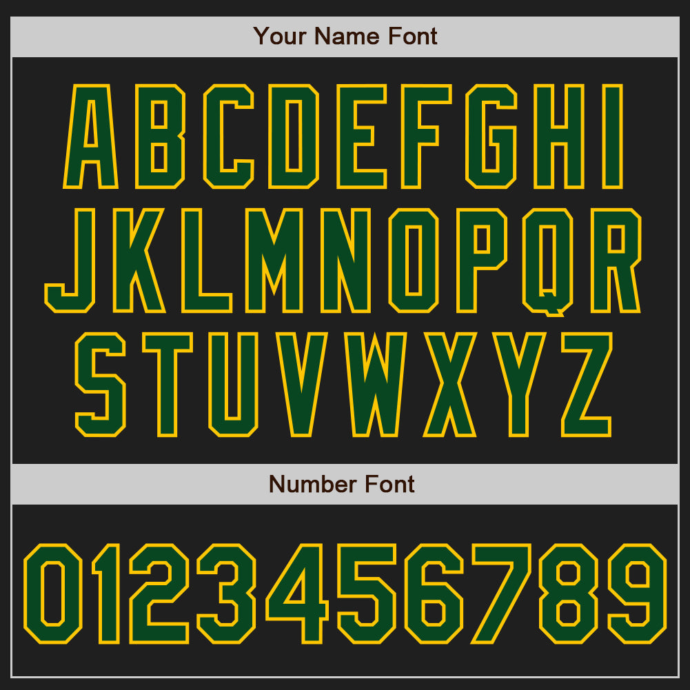 Custom Black Green-Gold Authentic Baseball Jersey - Sky-Custom