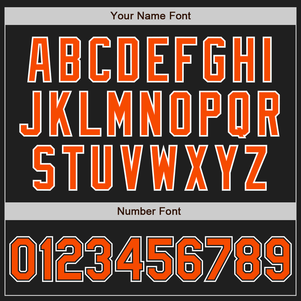 Custom Black Orange-White Authentic Baseball Jersey - Sky-Custom